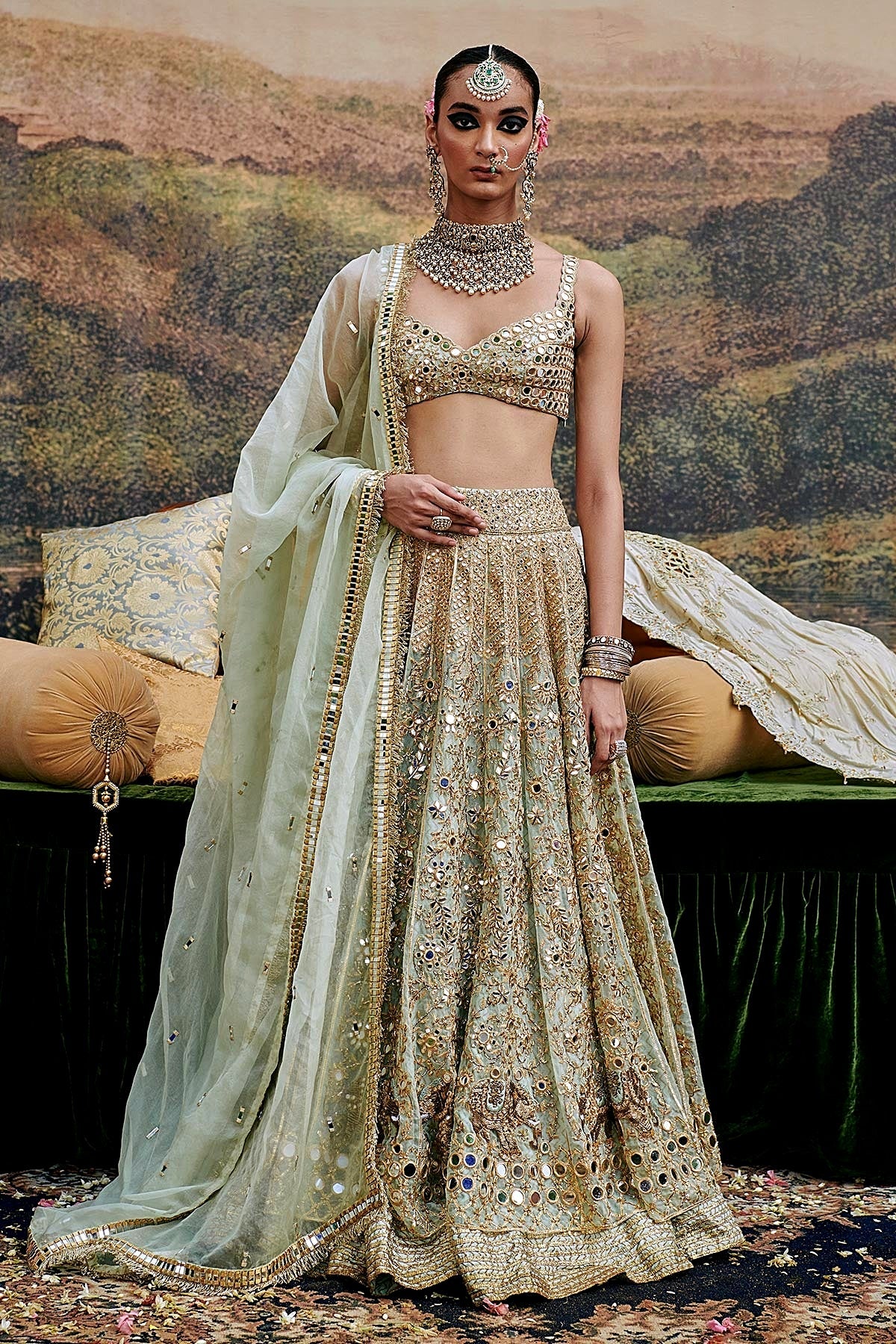 Noor Jahan Lehenga with Single Dupatta