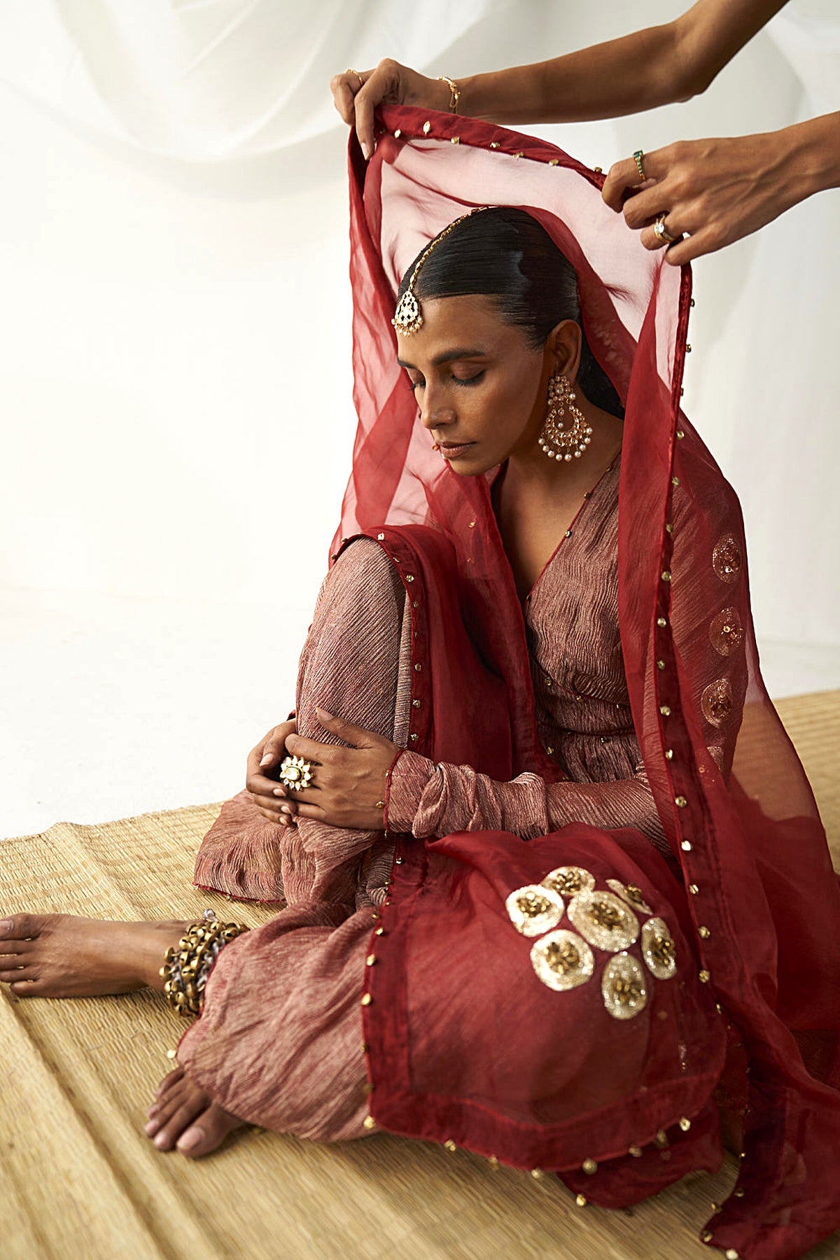 Surkh Laal Angrakha Set
