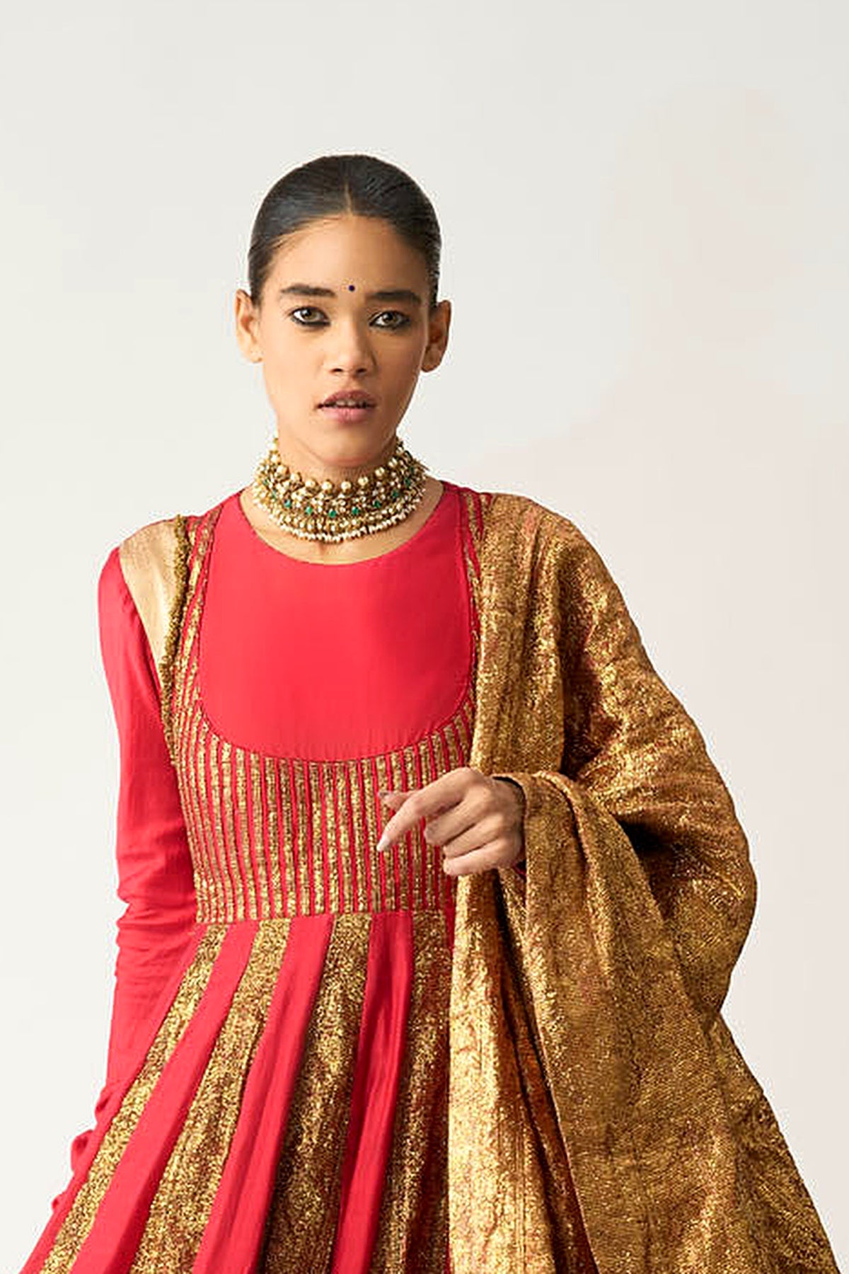 Roshini Laal Lampi Anarkali Dupatta Set