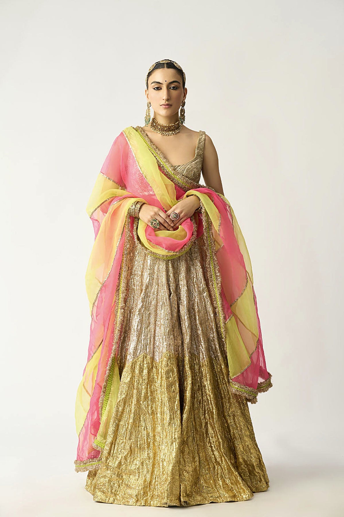 Kashvi Dupatta Dhoop Chao Sona Chandi Lehenga Set