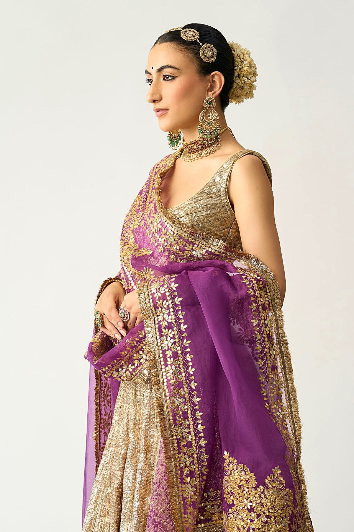 Bengani Dupatta Dhoop Chao Sona Chandi Lehenga Set