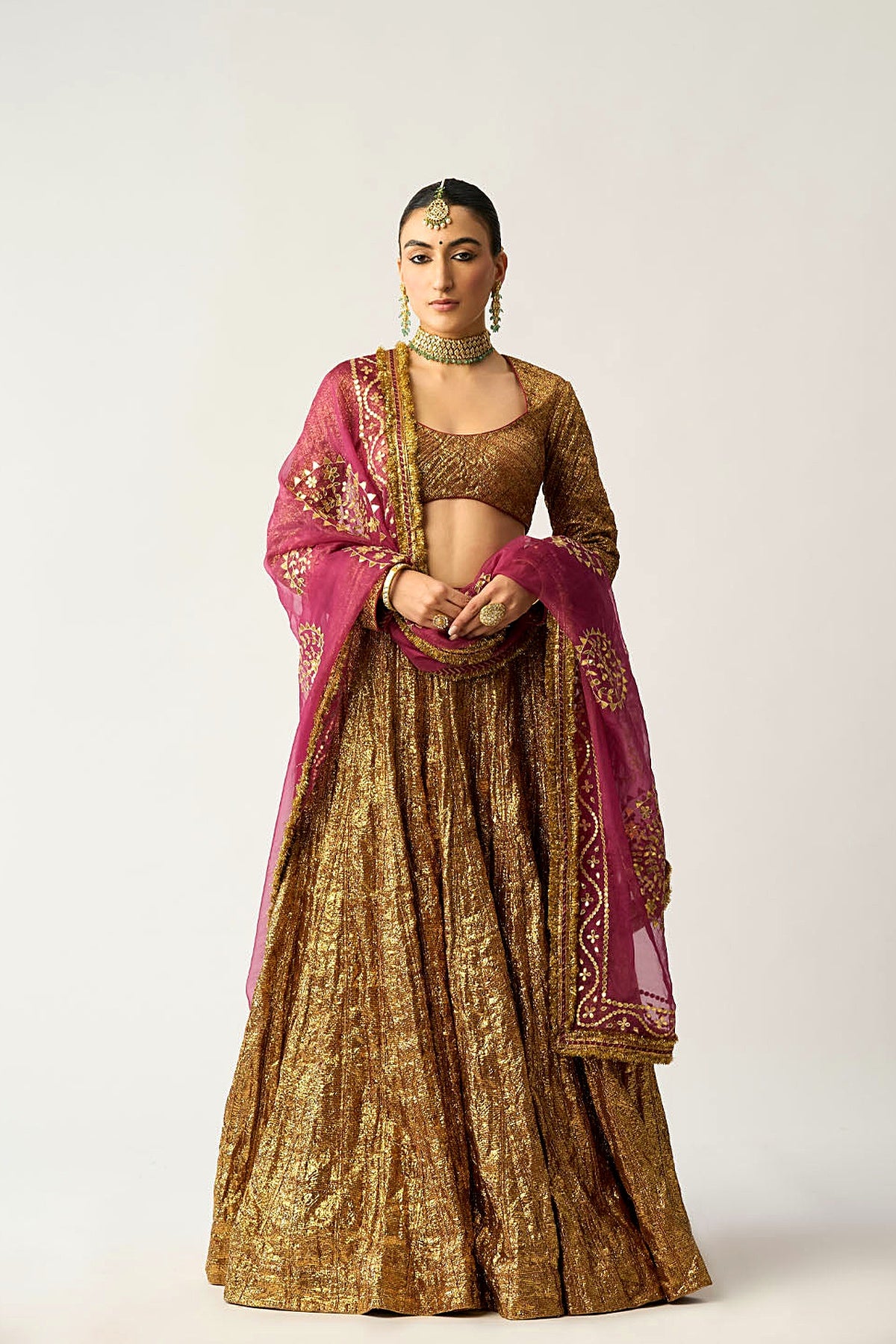 Ira Mehroon Lehenga Set