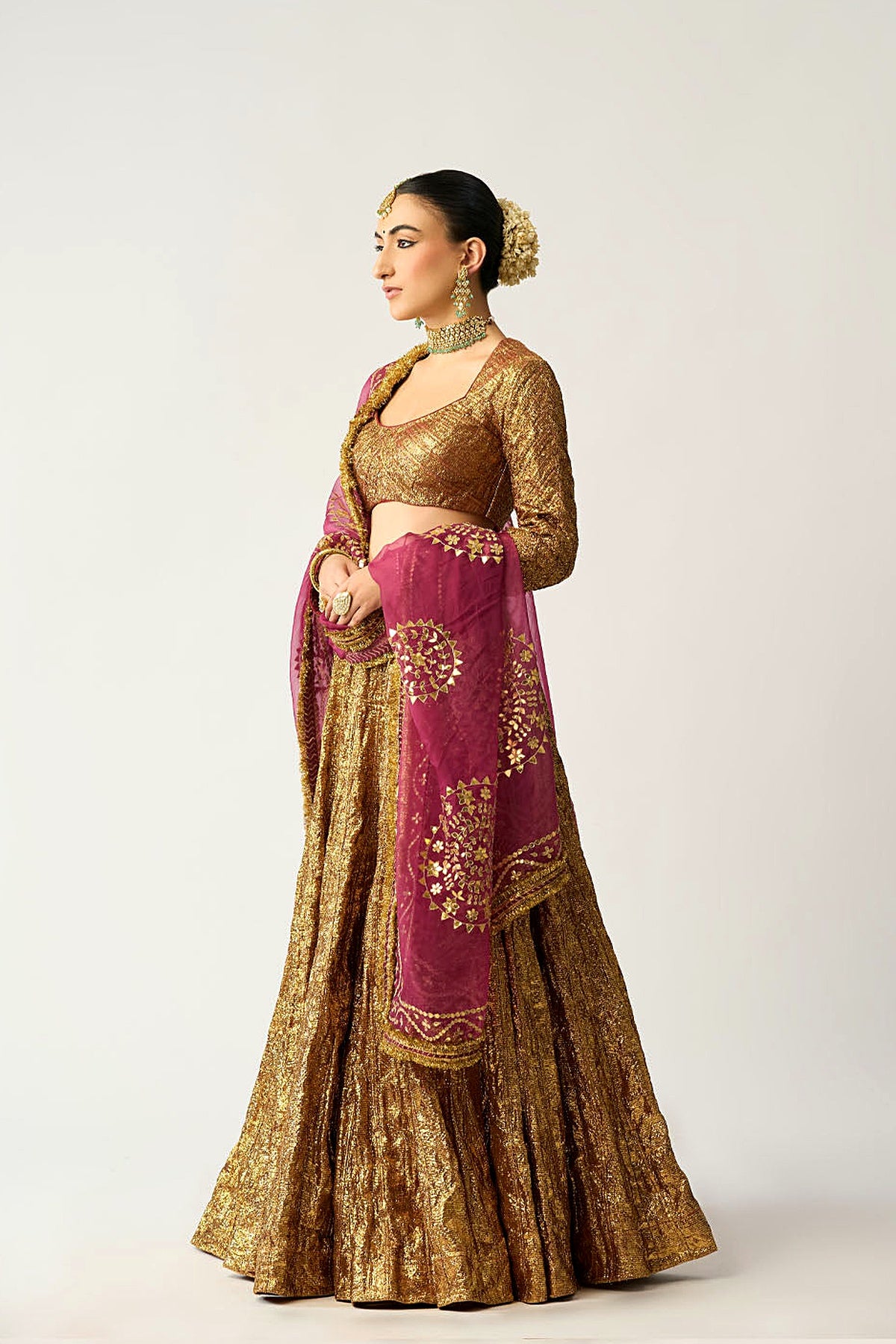 Ira Mehroon Lehenga Set