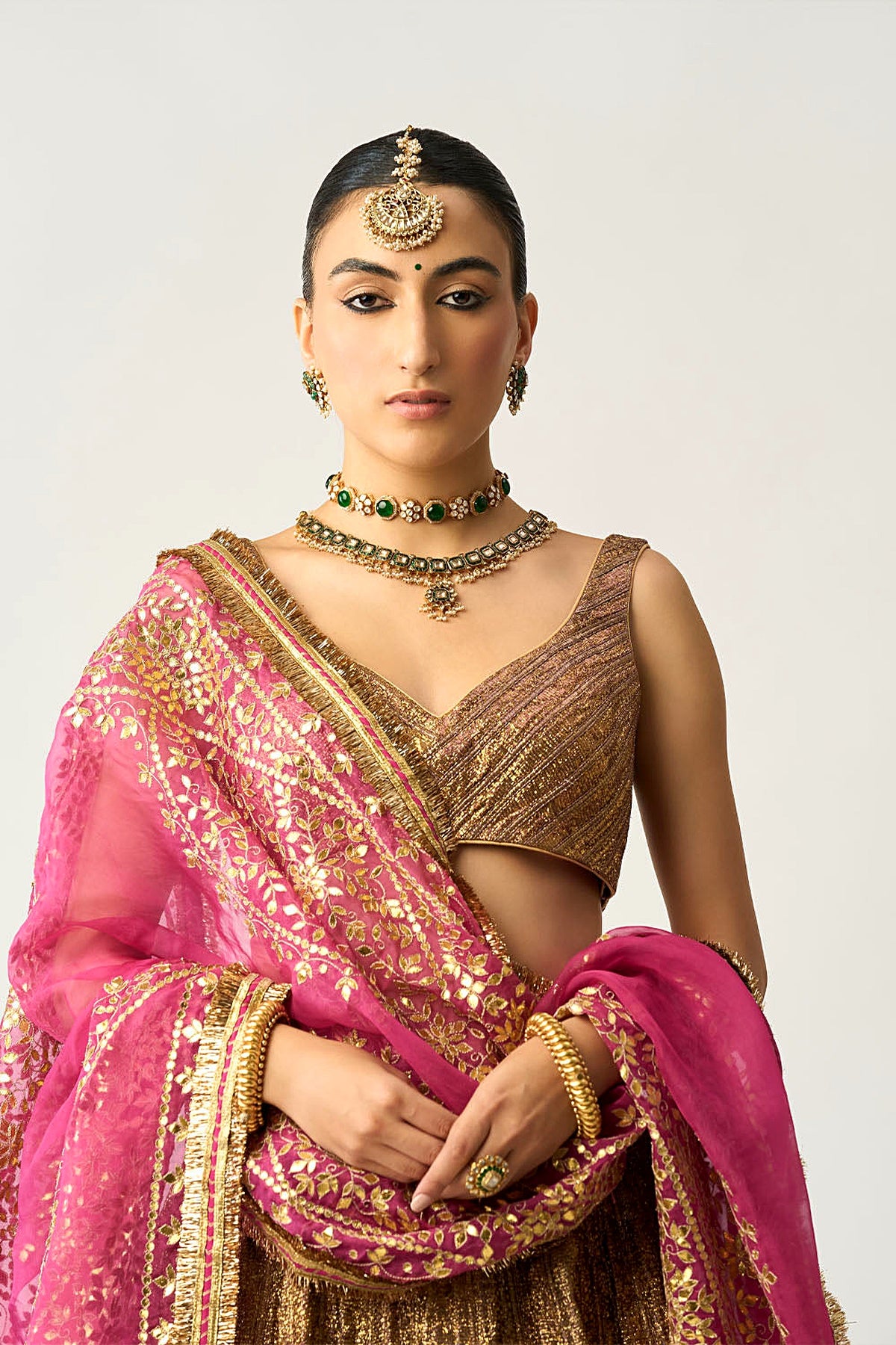 Gangu Dupatta Jamini Lehenga Set