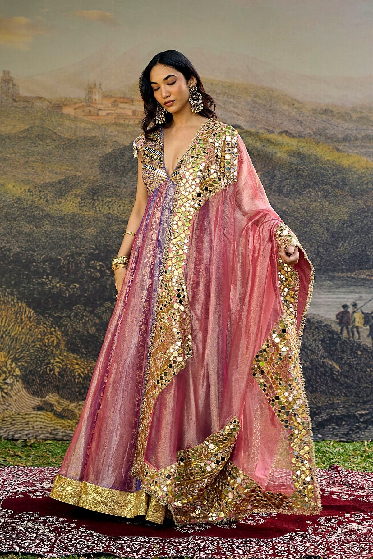 Gulrangi Mirror Anarkali Set