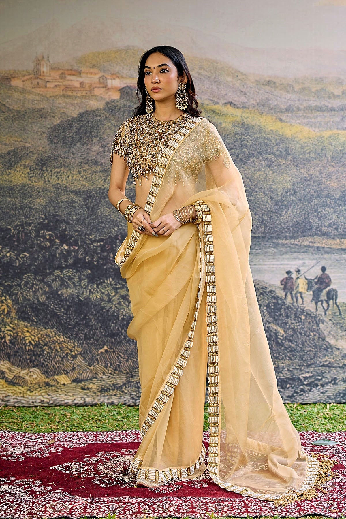 Kahani Jadau Organza Saree Set