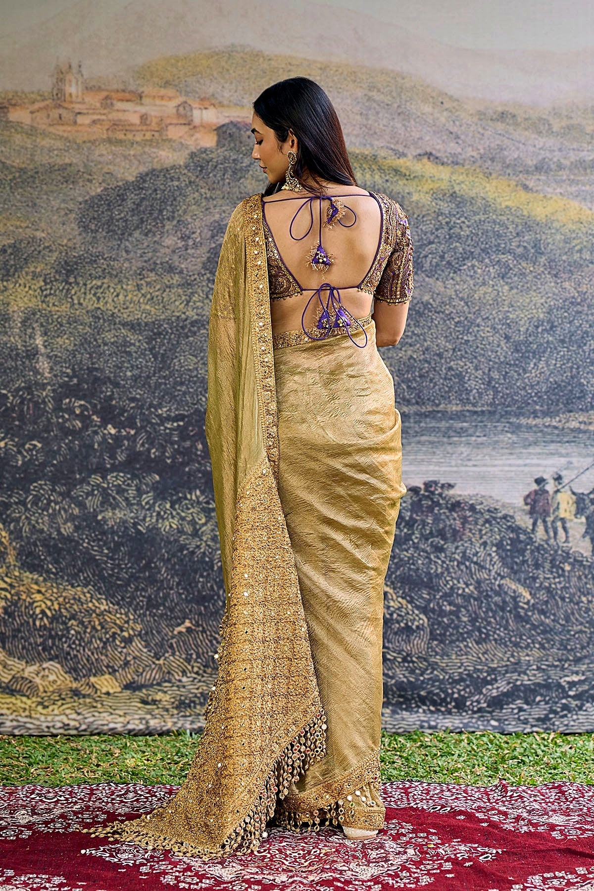 Zarvika Fusion Tissue Saree Set