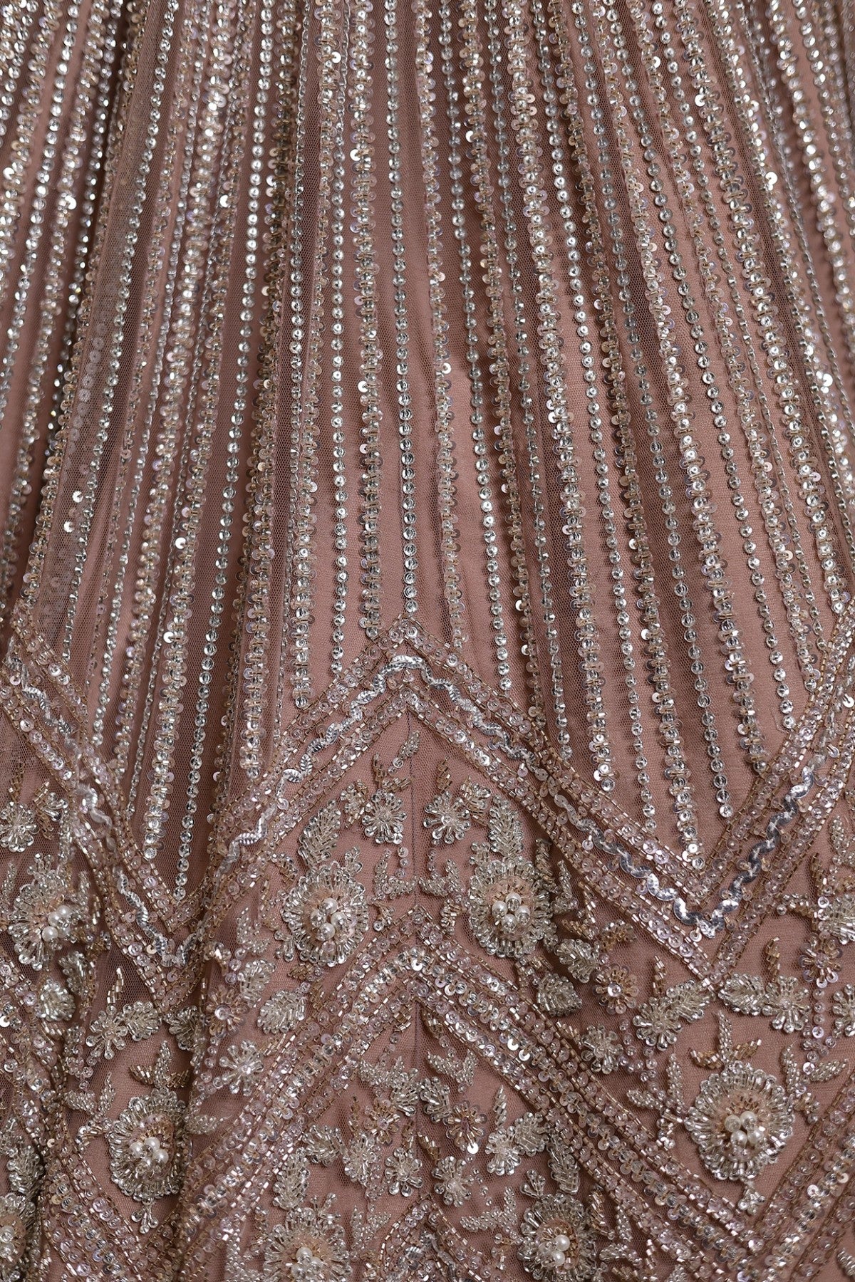 Biscoff Pink Net Sequins & Cutdana Embroidered Lehenga Set