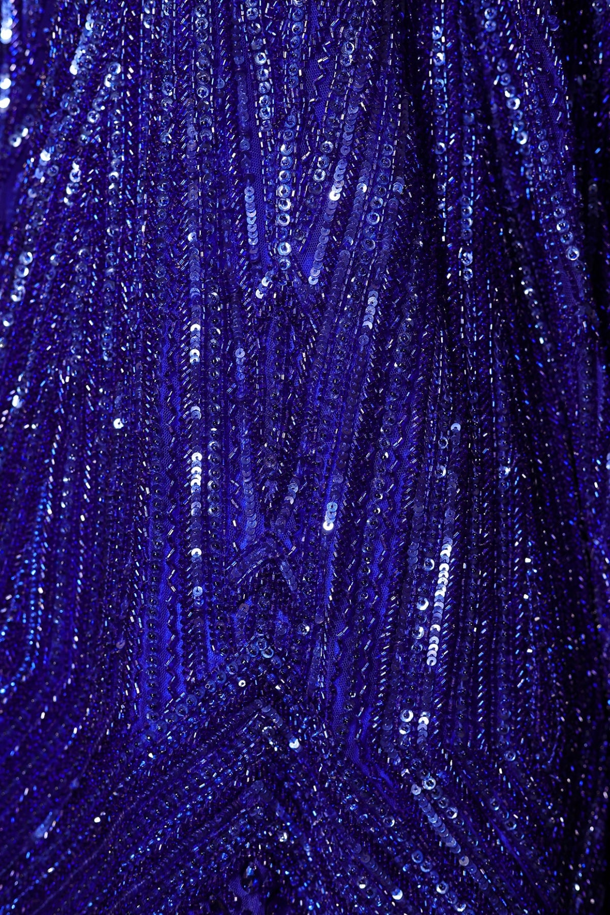 Electric Blue Net Sequins Embroidered Lehenga Set