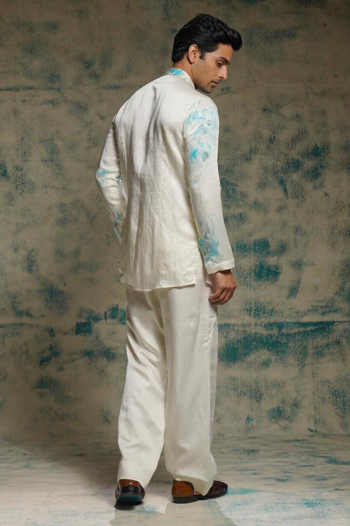 IVORY MARBLE DYED KURTA SET