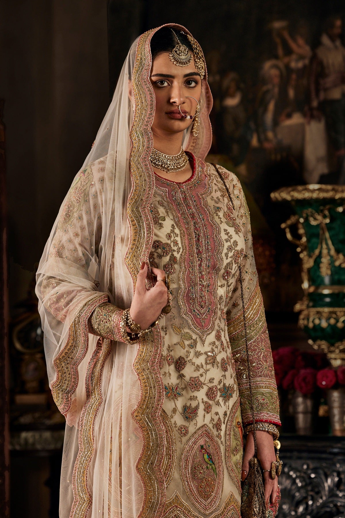 Ivory Tulle Kurta and Gharara