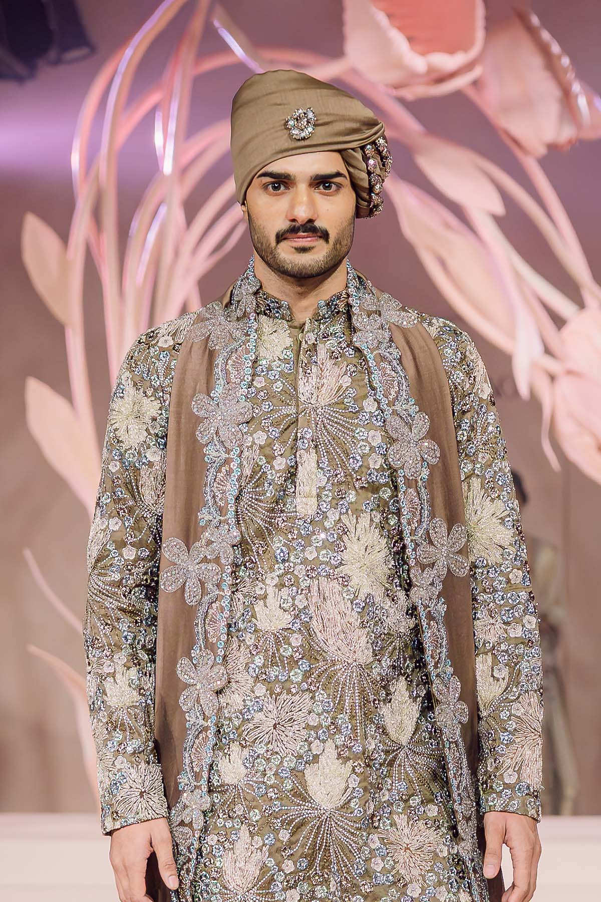 Shehryar - Taupe brown organza kurta