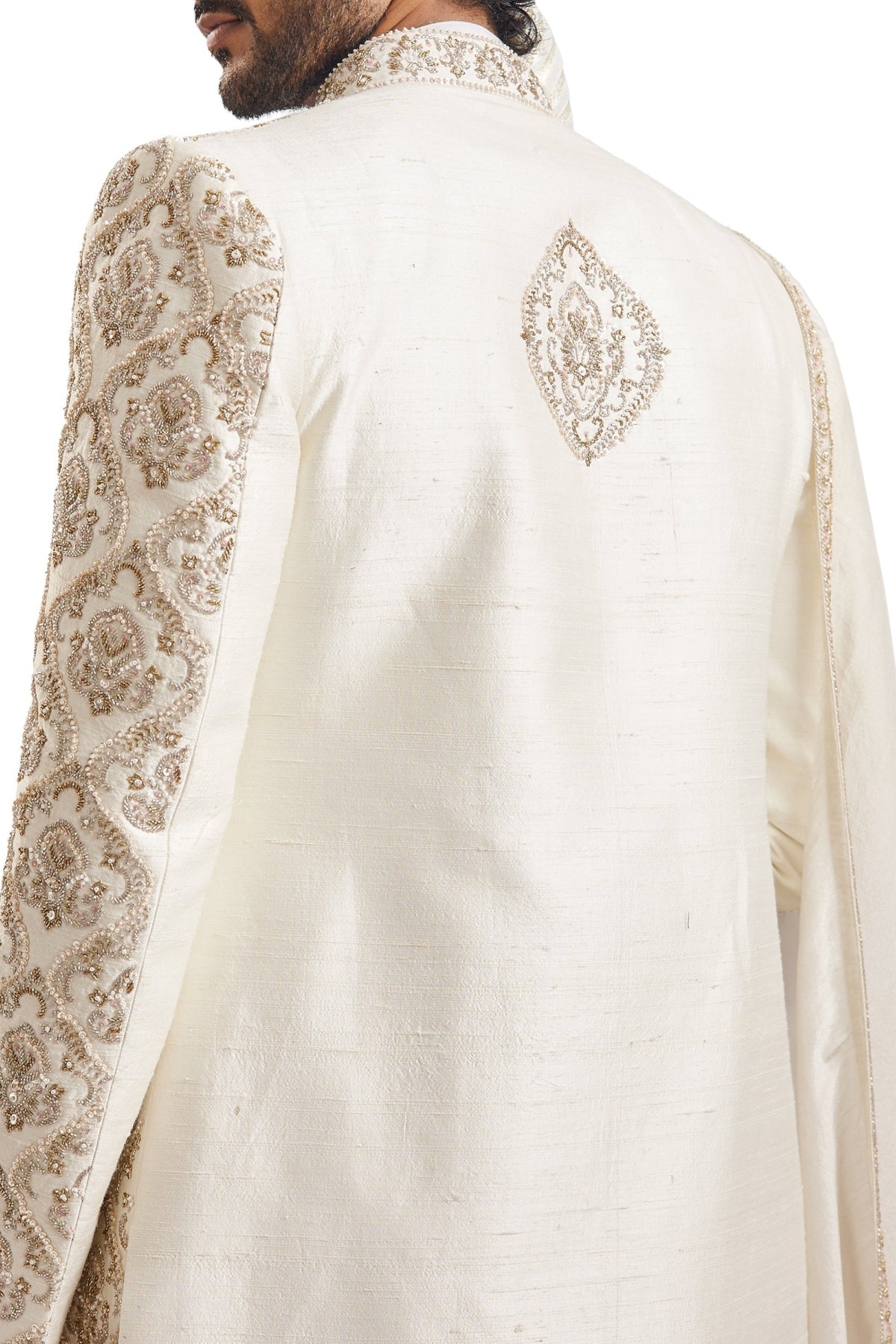 Off White Zardosi Wedding Sherwani