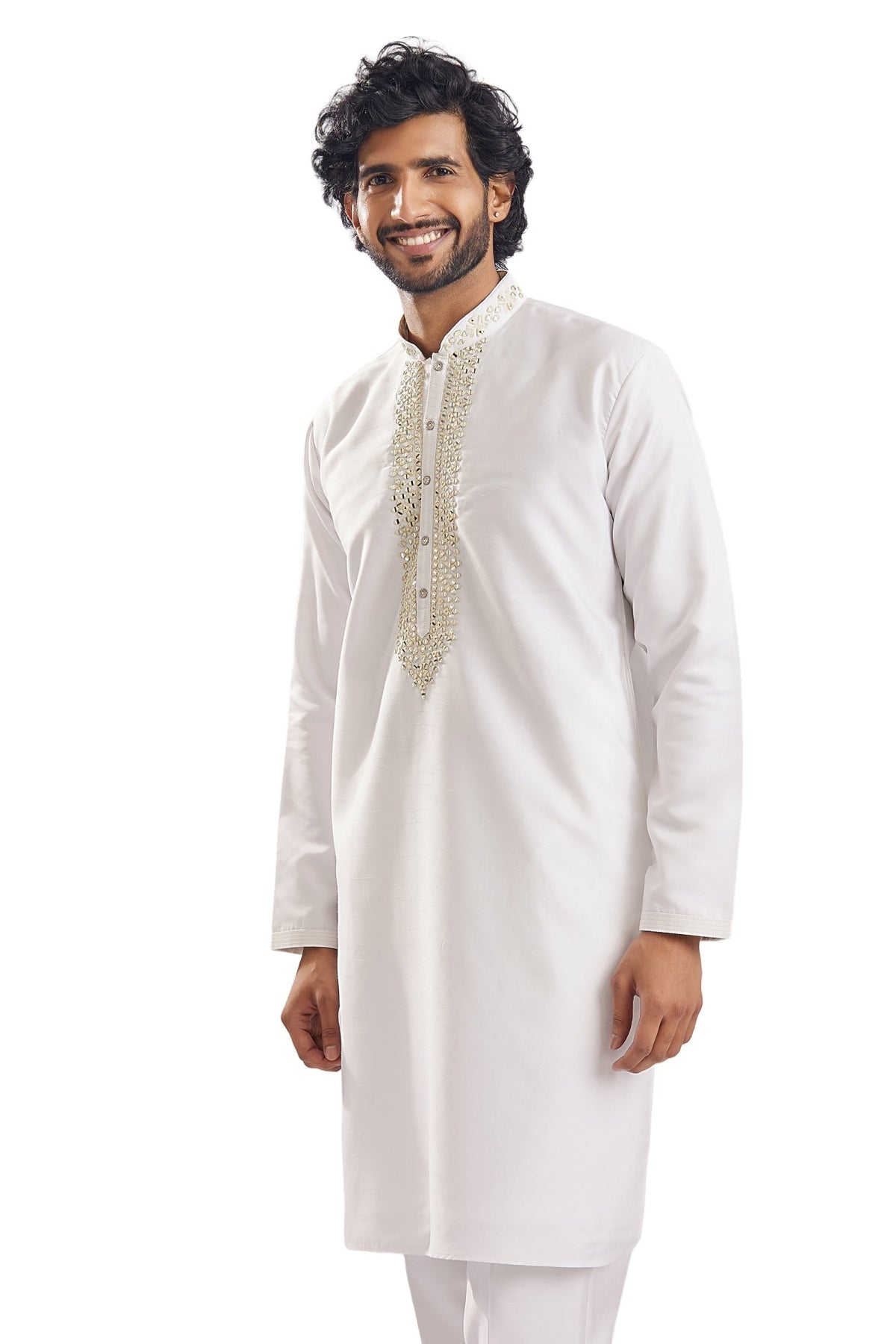 Sunshine Yellow Thread Mirror Groomsman Sherwani