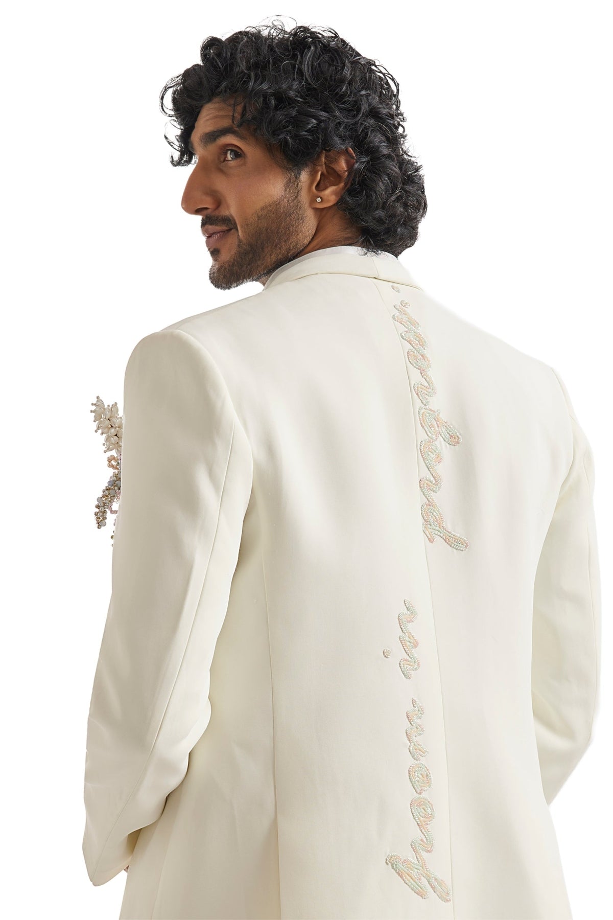 Ivory Pearl Embellished Tuxedo Set