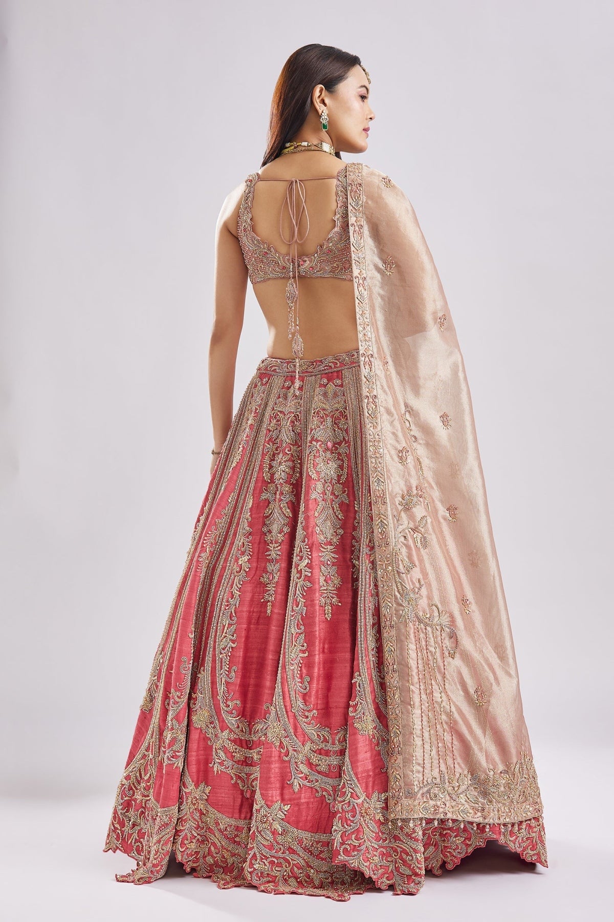 The Scalloped Rani Pink Bridal Set