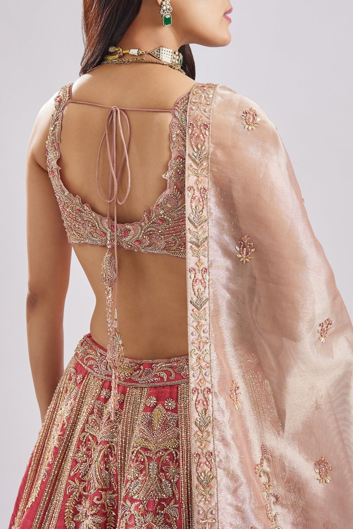 The Scalloped Rani Pink Bridal Set