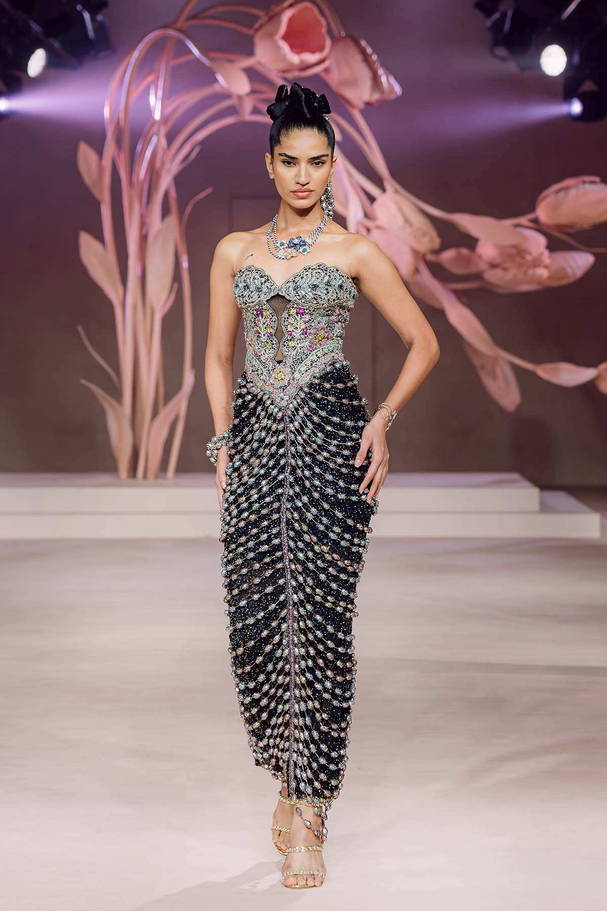 Urvashi - black tulle gown