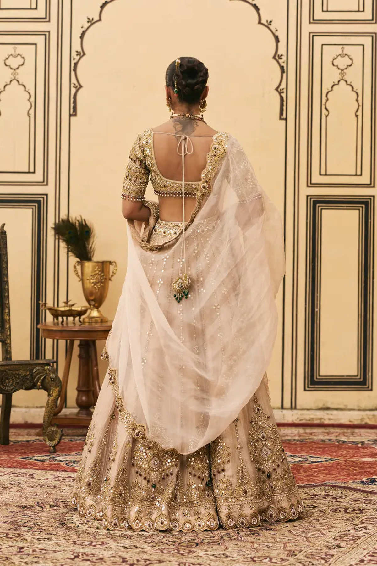 Maang Tika Tissue Lehenga Set