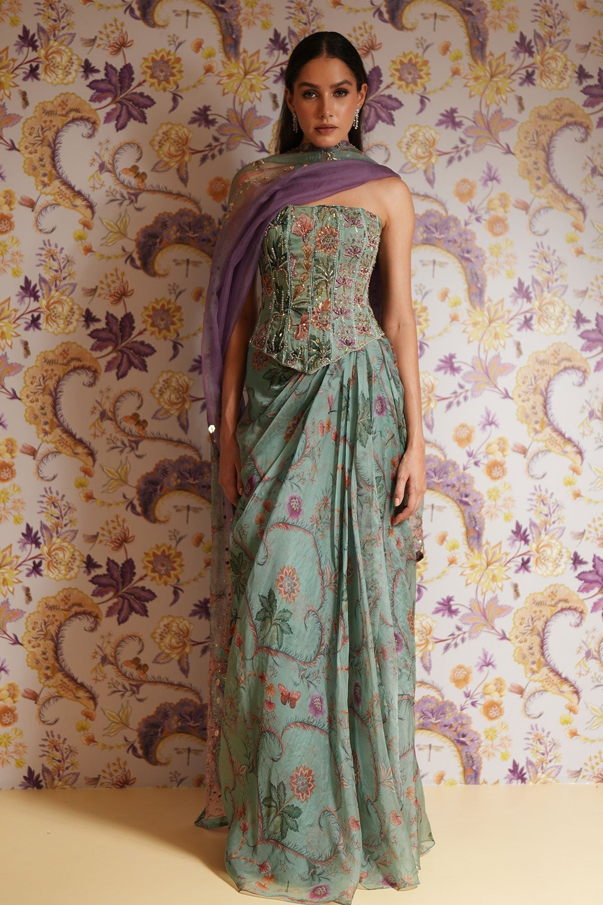Nasiha Heavy Embroidered Skirt Set