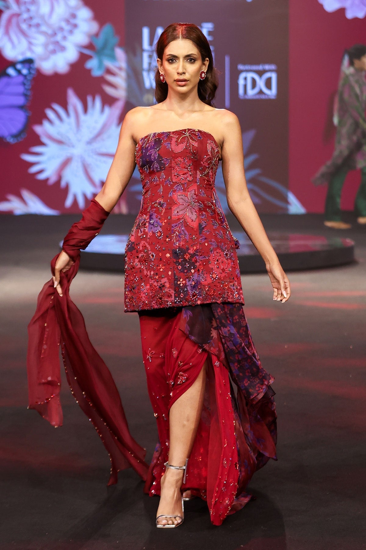 Nazma Embroidered Draped Skirt Set
