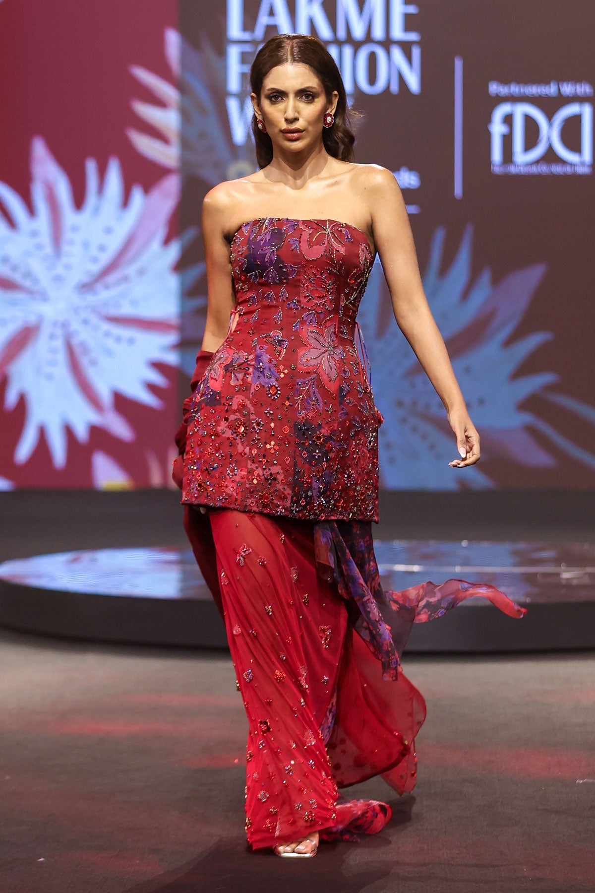 Nazma Embroidered Draped Skirt Set