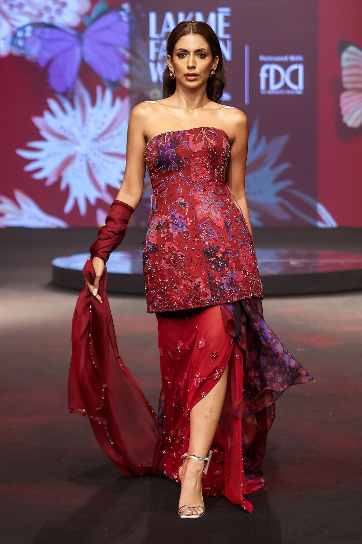 Nazma Embroidered Draped Skirt Set