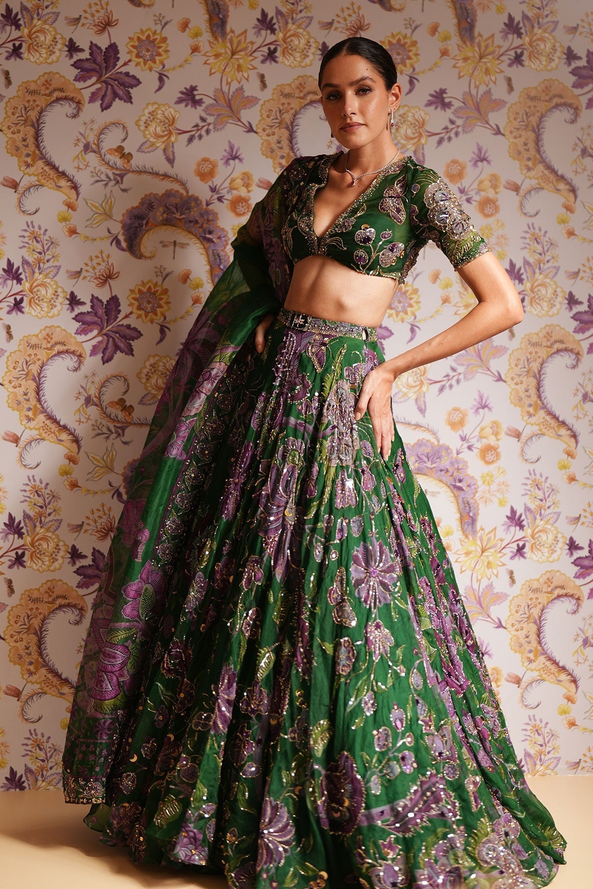 Zahida Hand Embroidered Lehenga Set