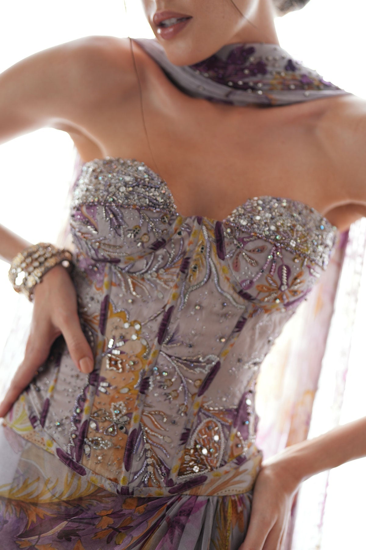 Ayah Heavy Hand Embroidered Corset