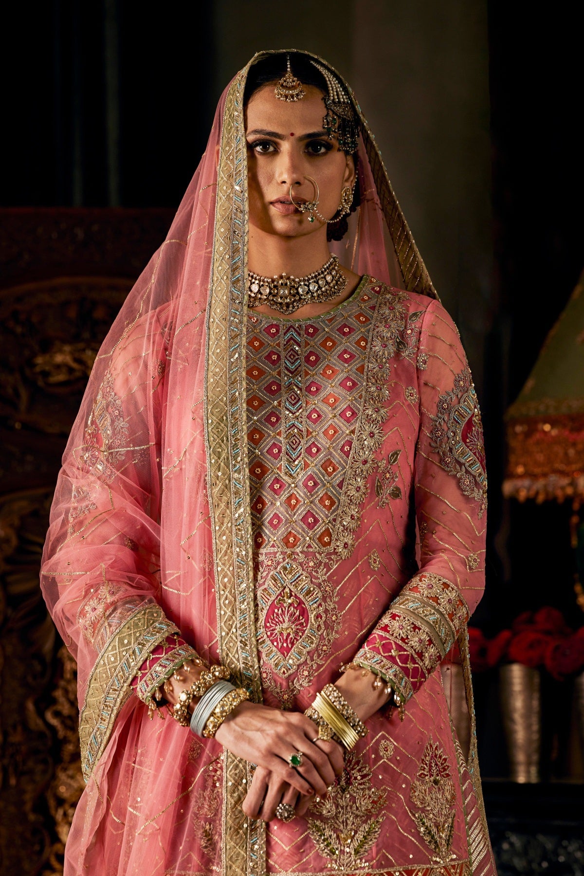 Crimson Pink Tulle Sharara