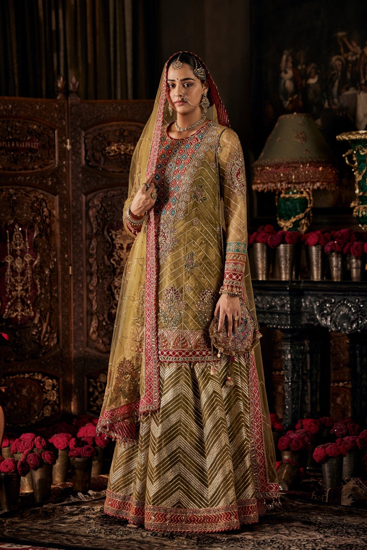 Mehendi Green Tulle Sharara