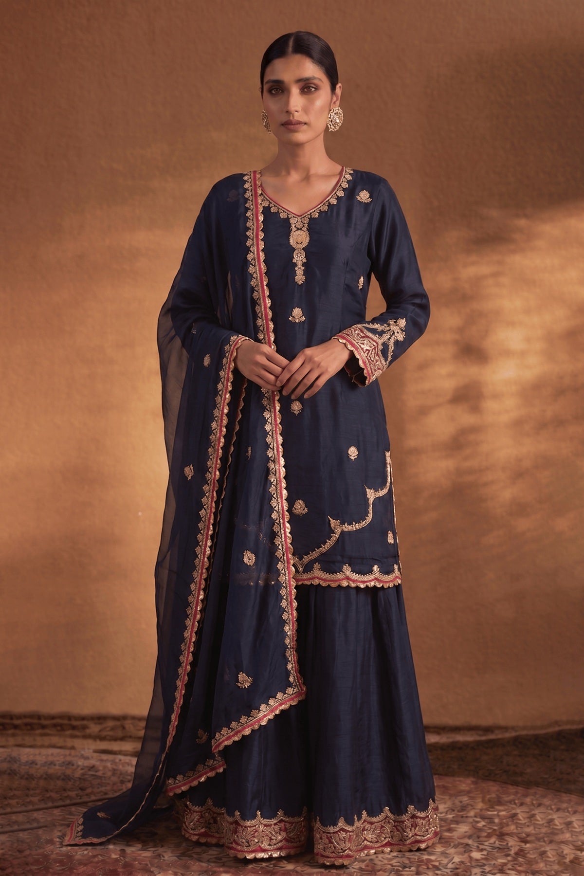 Midnight Blue Sharara Set
