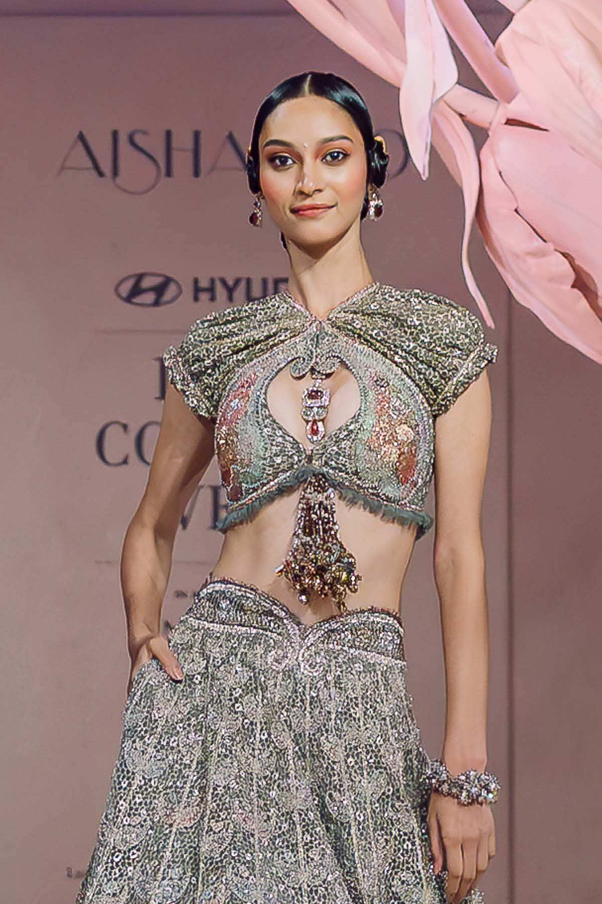 Mahru - grey tulle Lehenga