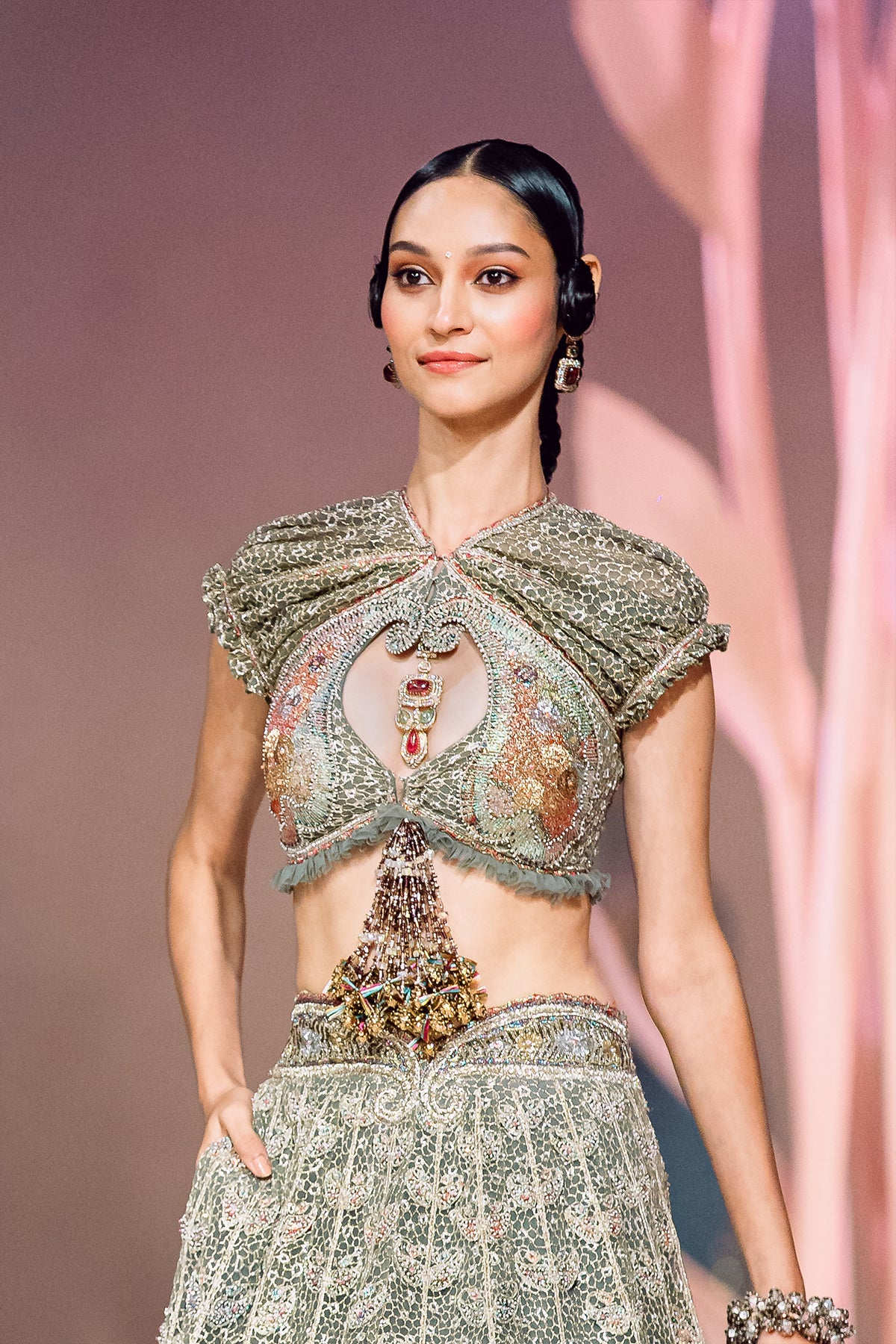 Mahru - grey tulle Lehenga