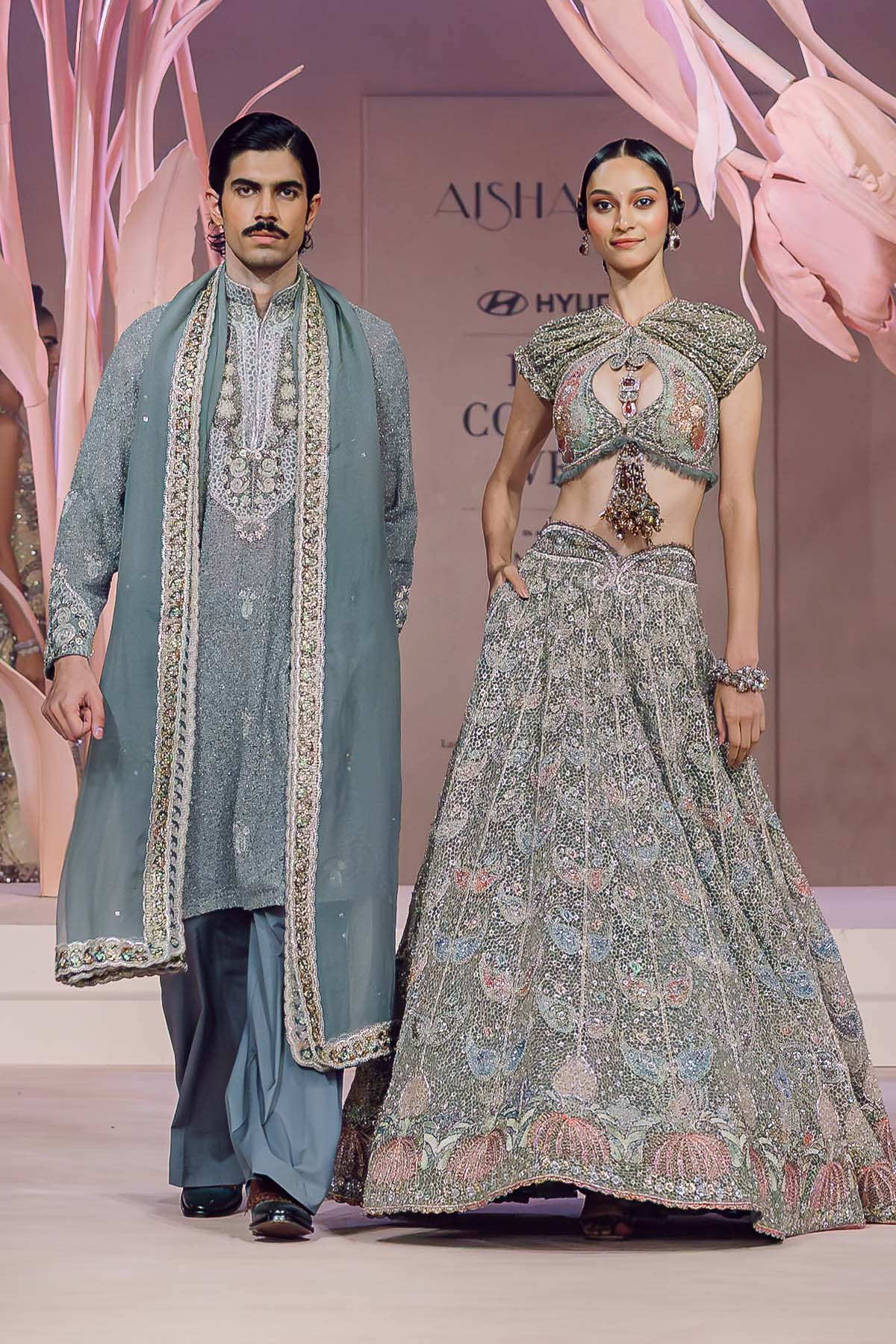 Mahru - grey tulle Lehenga