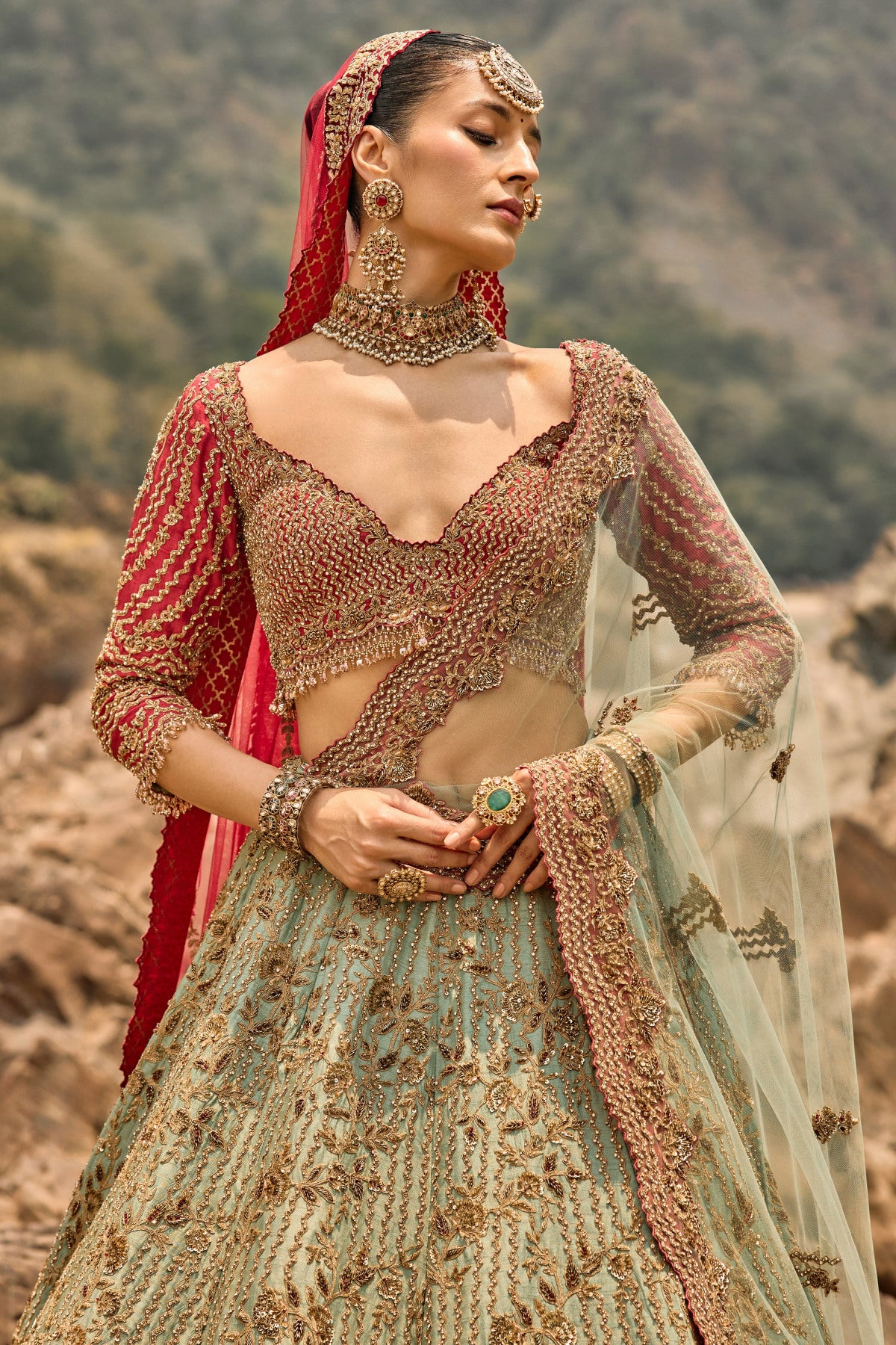 Misty Sage Lehenga