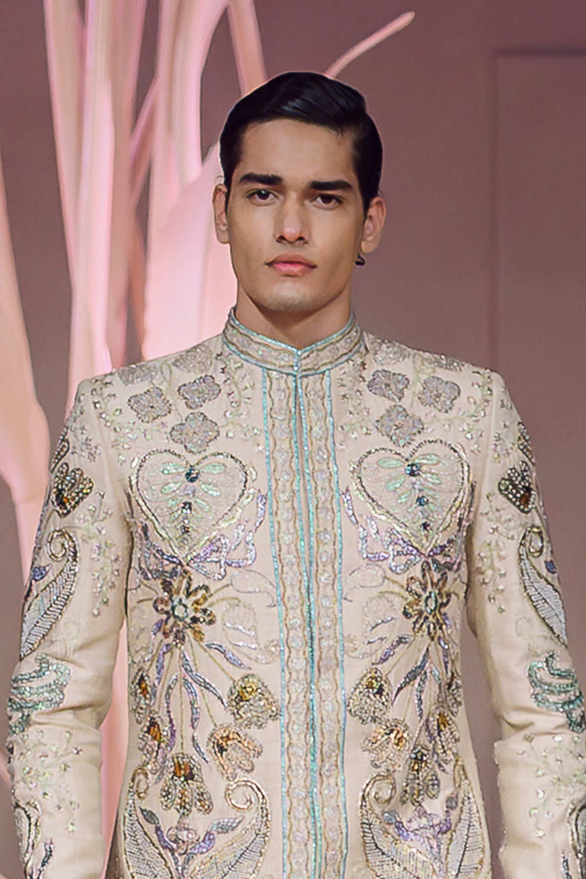 Qais - ivory raw silk bandhgala