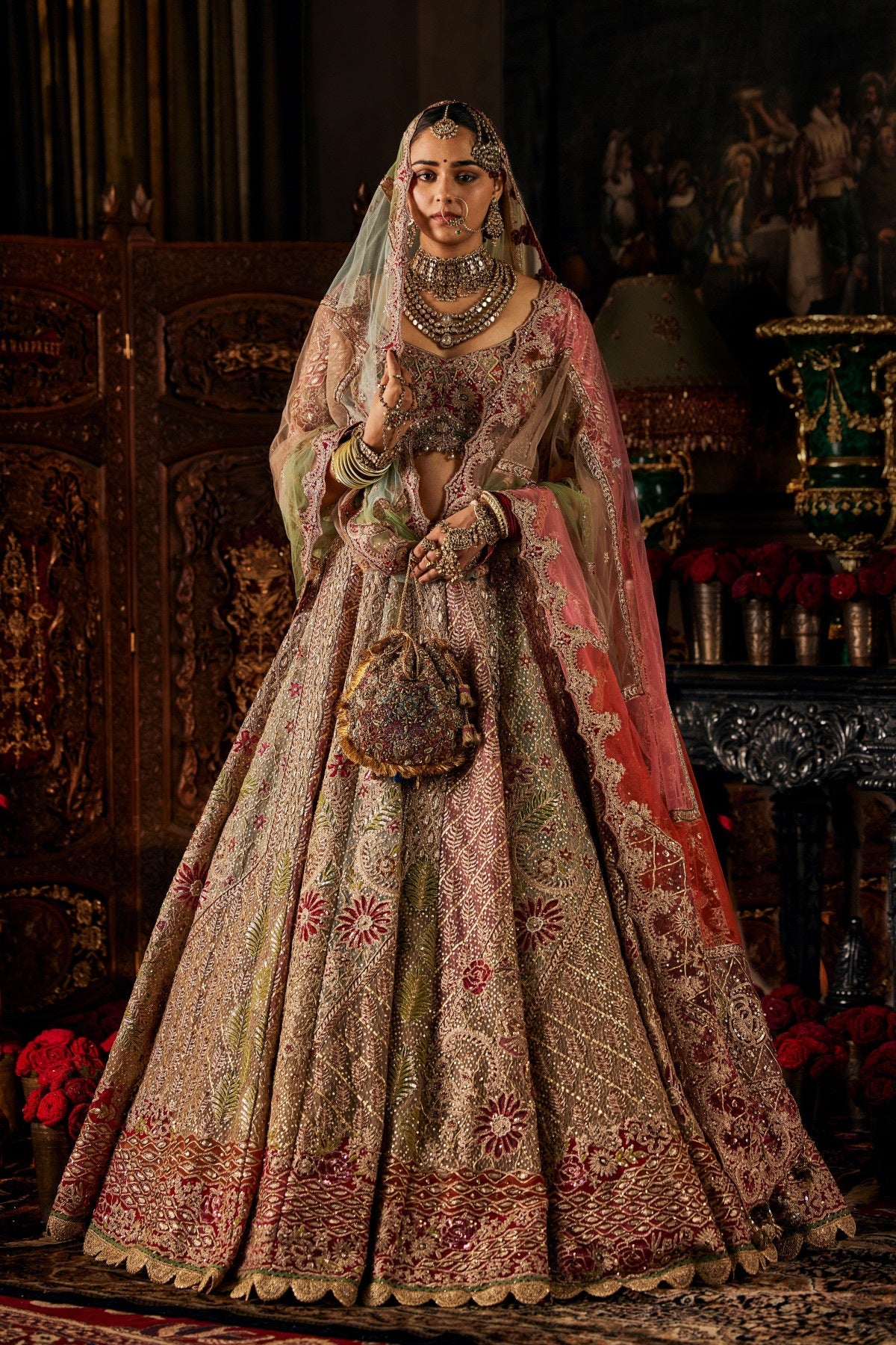 Multi Hued Tulle Lehenga