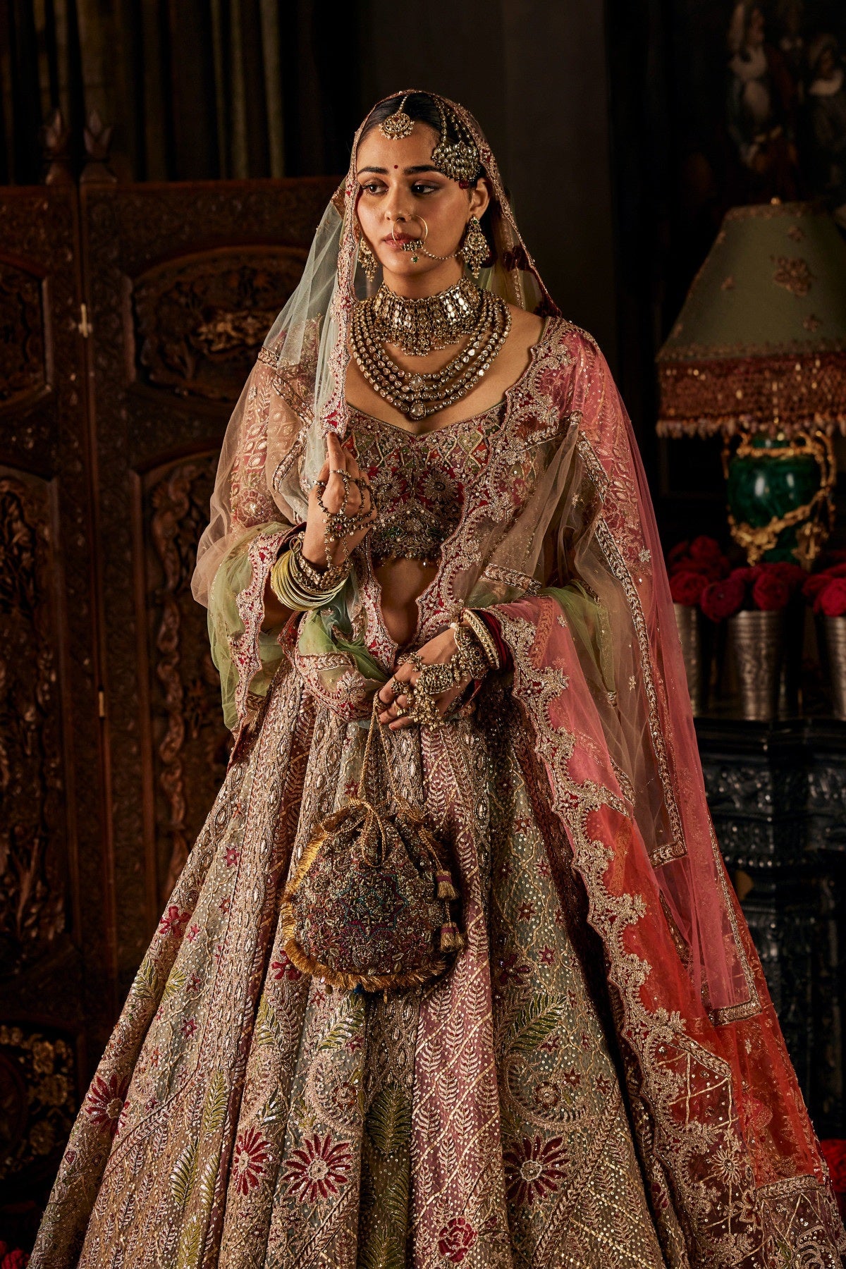 Multi Hued Tulle Lehenga