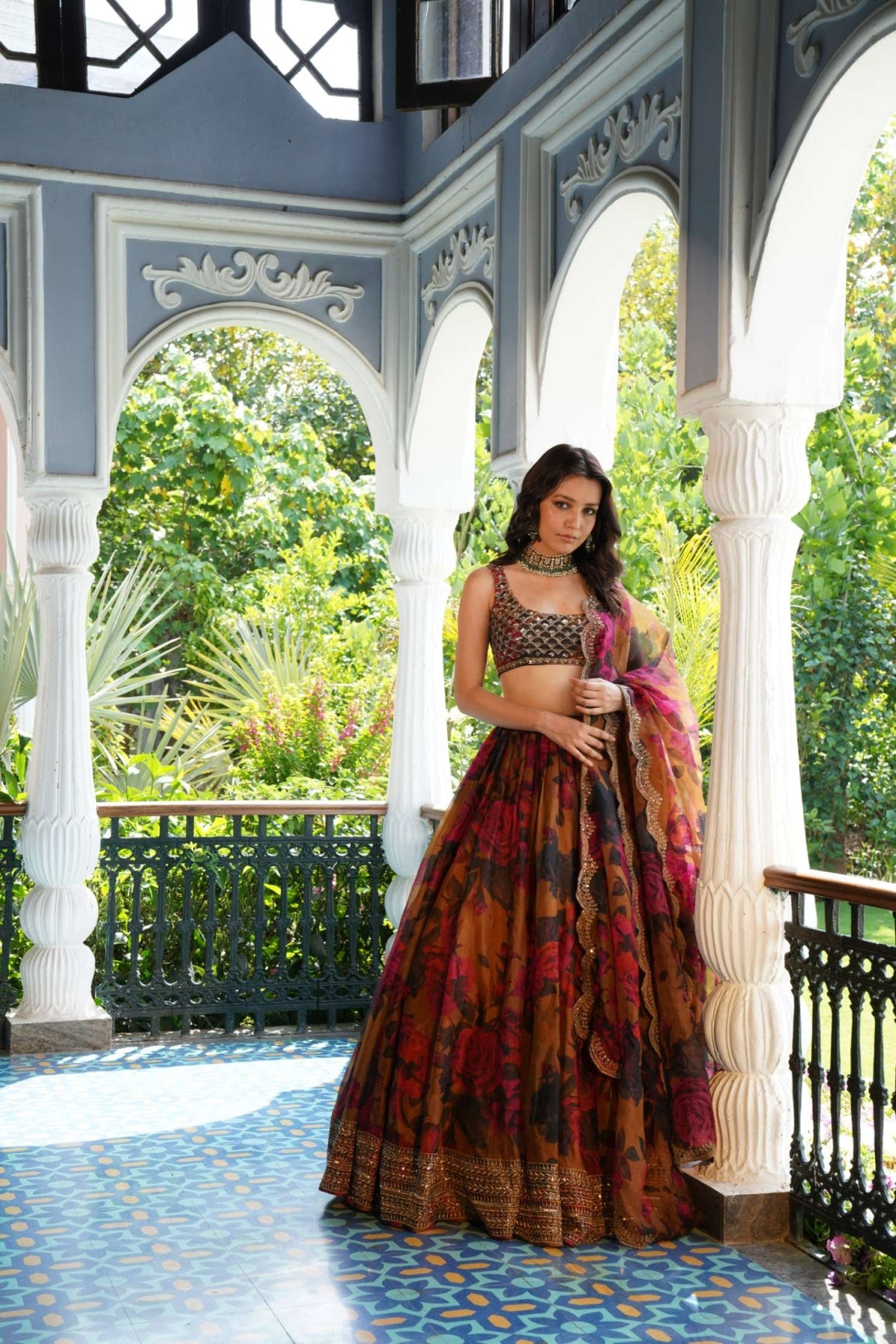 Mustard Floral Lehenga Set- Ready To Ship