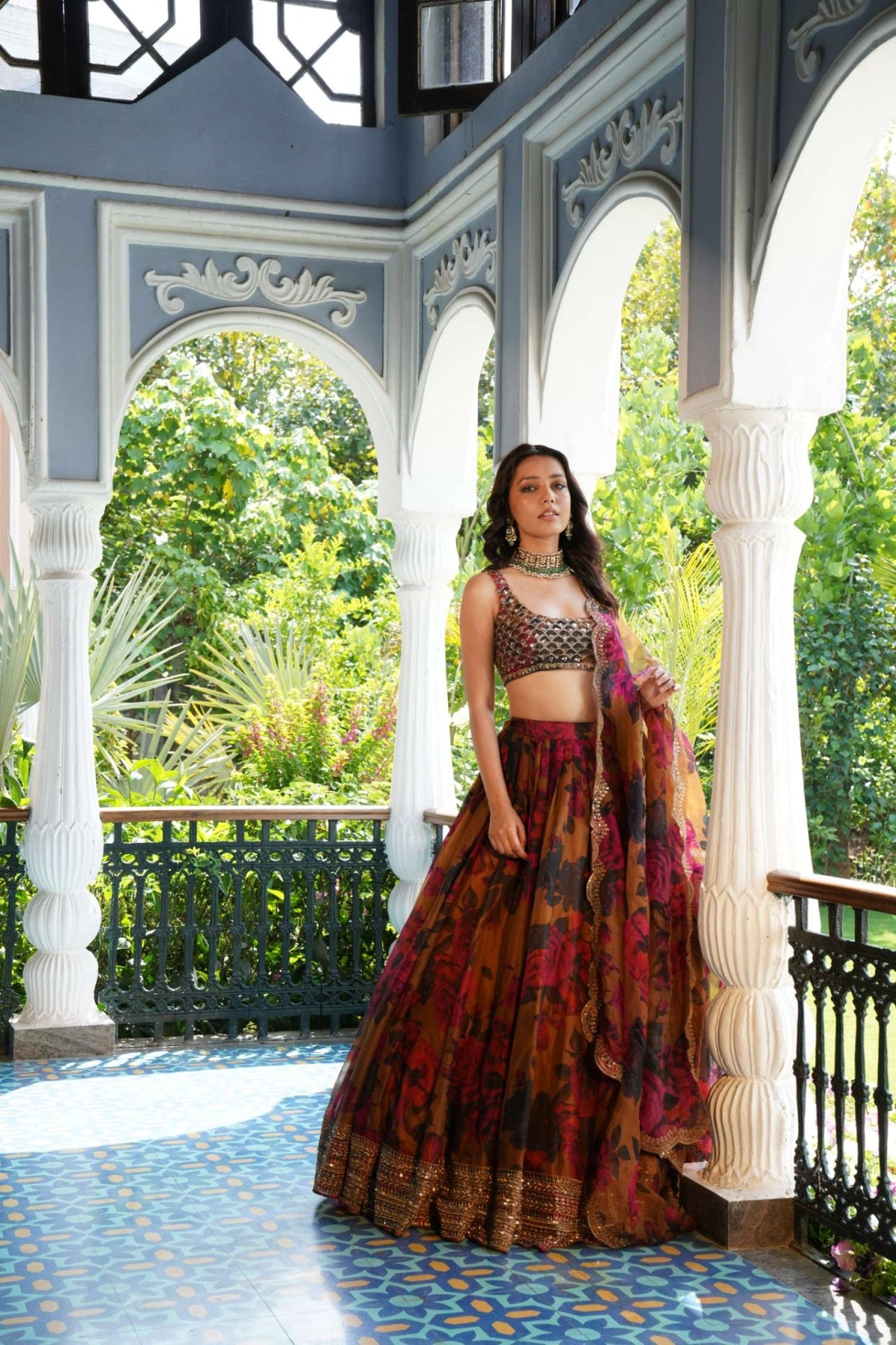 Mustard Floral Lehenga Set- Ready To Ship