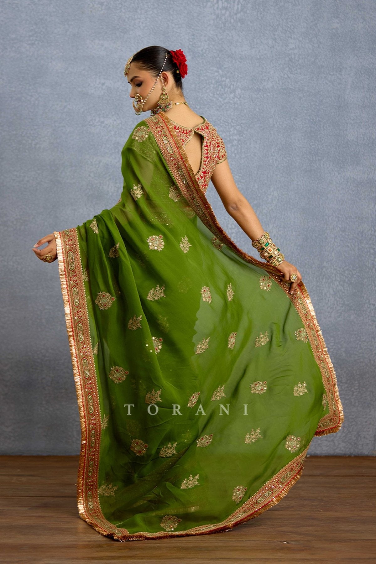 Nauhari Sabz Mumtaz Saree