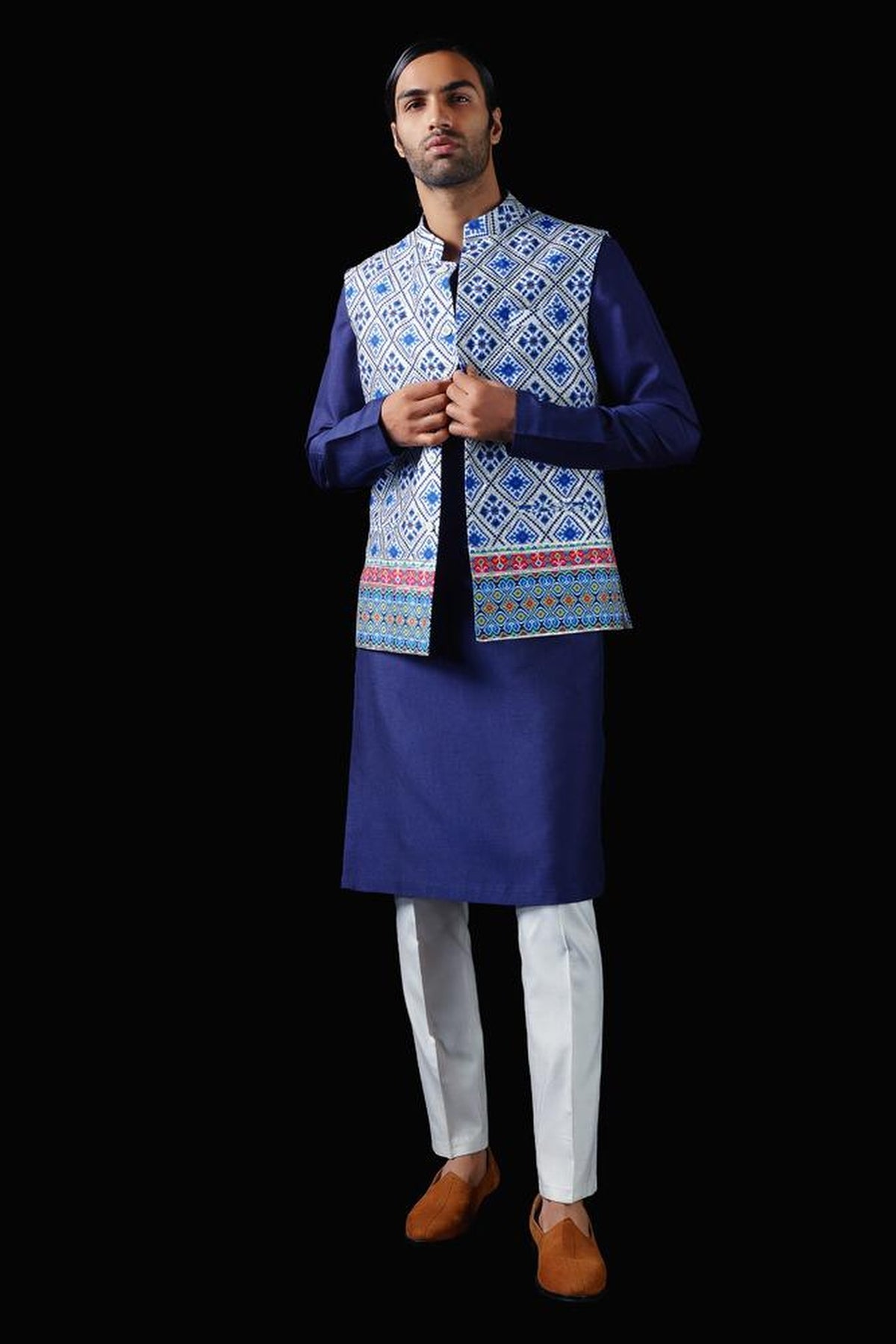 Neel Kurta & Bandhi Set with Pant