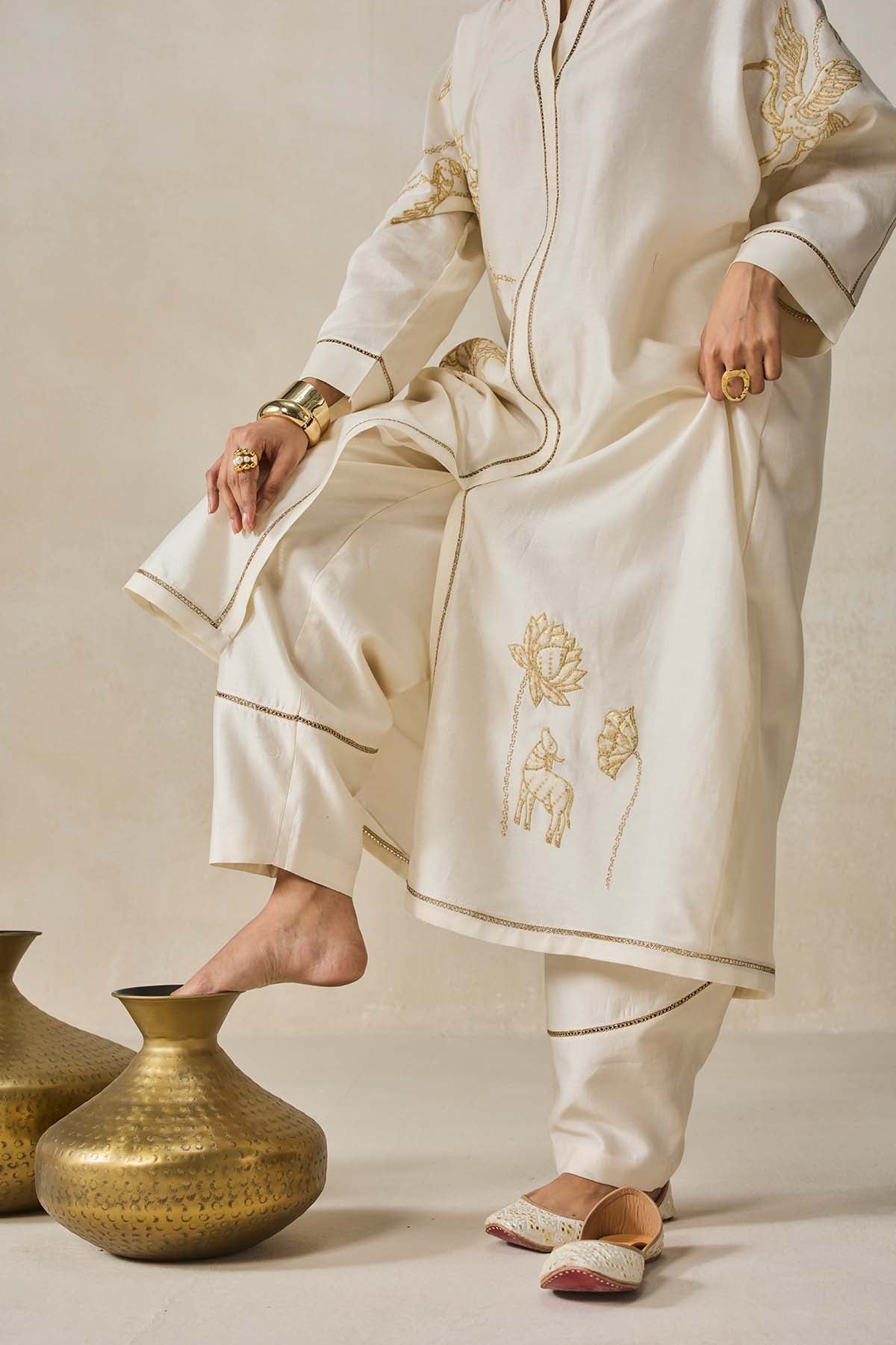 Chanderi Shirt Kurta With Salwar Set