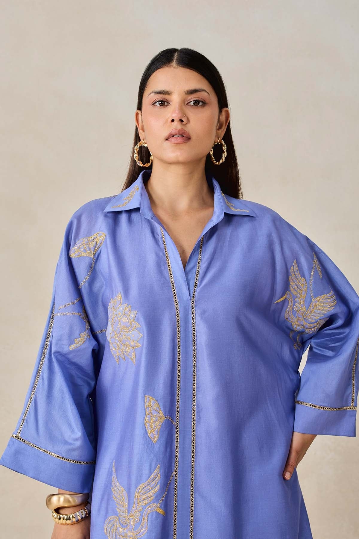 Chanderi Shirt Kurta With Salwar Set