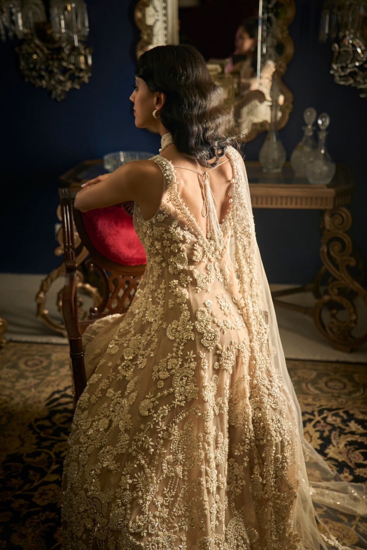 Nude High-Low Sharara Set - Ready To Ship