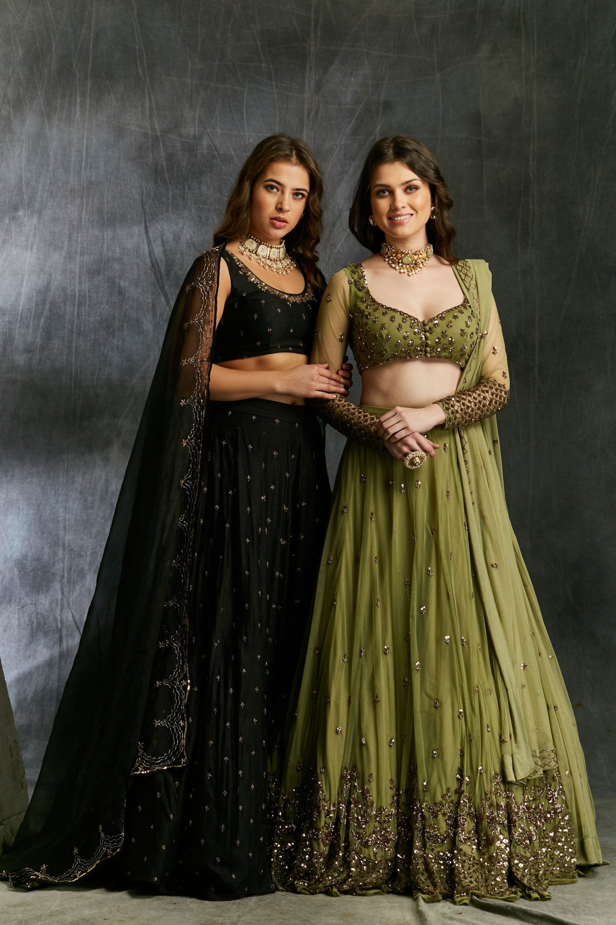 Olive Green Lehenga Set- Ready To Ship