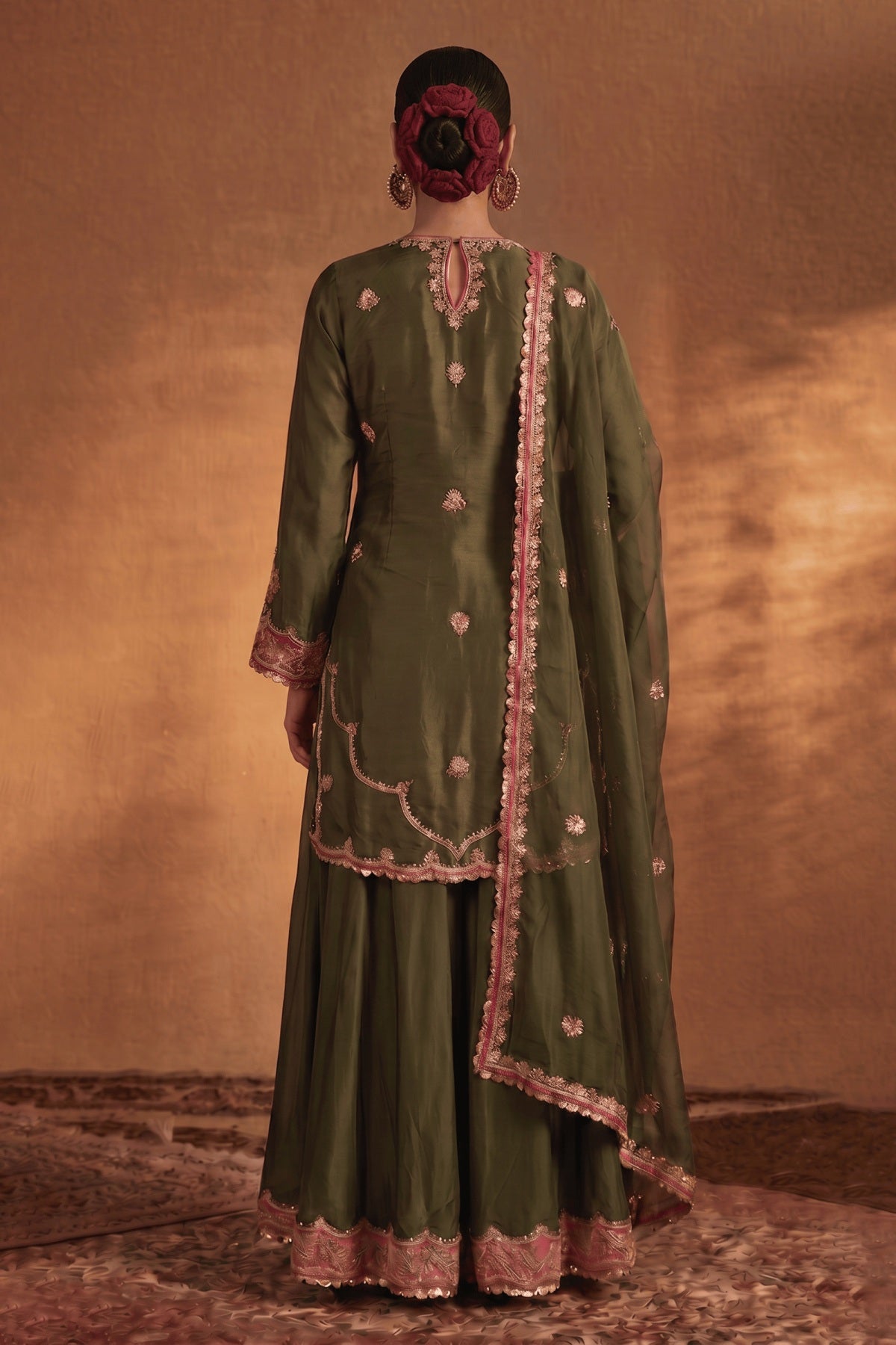 Olive Green Sharara Set