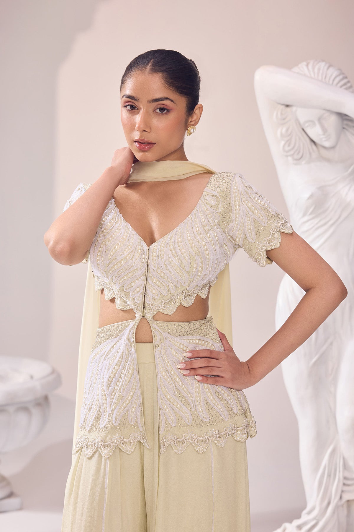 Yashika Khatri in Olivia Peplum Sharara set