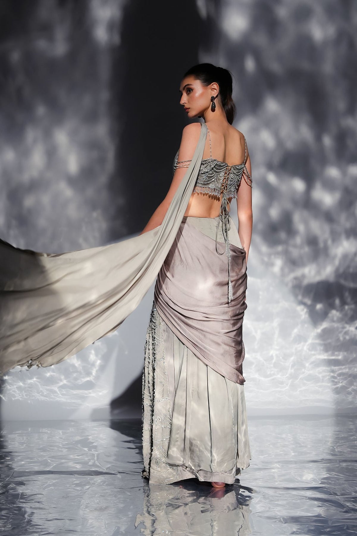 Opaline Dusk Drape Saree